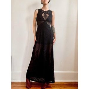 BCBGMaxAzria lace maxi dress with cutouts